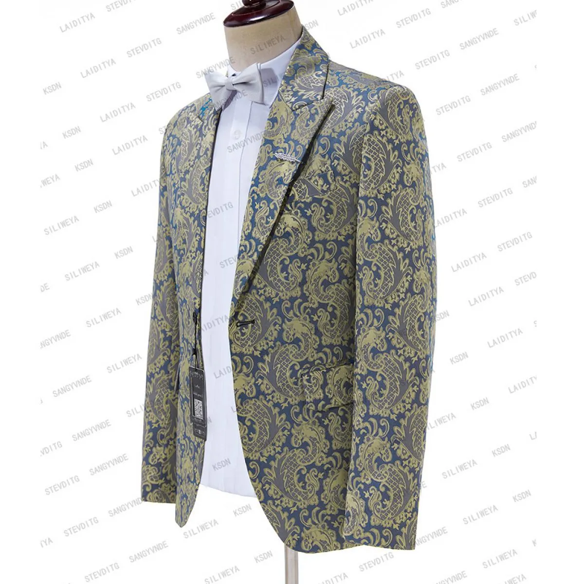 2023 Fashion New Men's Casual Boutique Business Wedding Host Fiore Abiti di colore 3 pezzi Set Blazer giacca pantaloni Ves