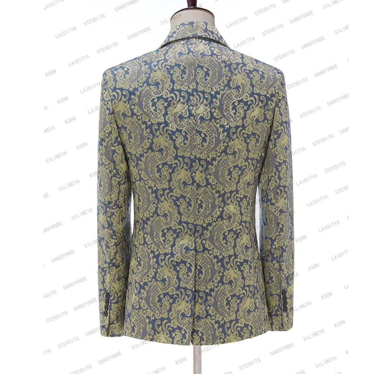 2023 Fashion New Men's Casual Boutique Business Wedding Host Fiore Abiti di colore 3 pezzi Set Blazer giacca pantaloni Ves
