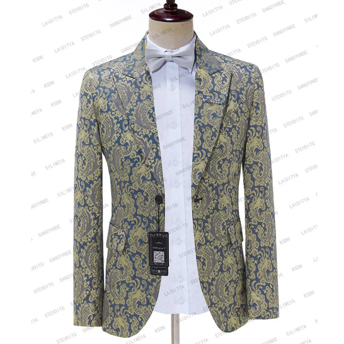 2023 Fashion New Men's Casual Boutique Business Wedding Host Fiore Abiti di colore 3 pezzi Set Blazer giacca pantaloni Ves