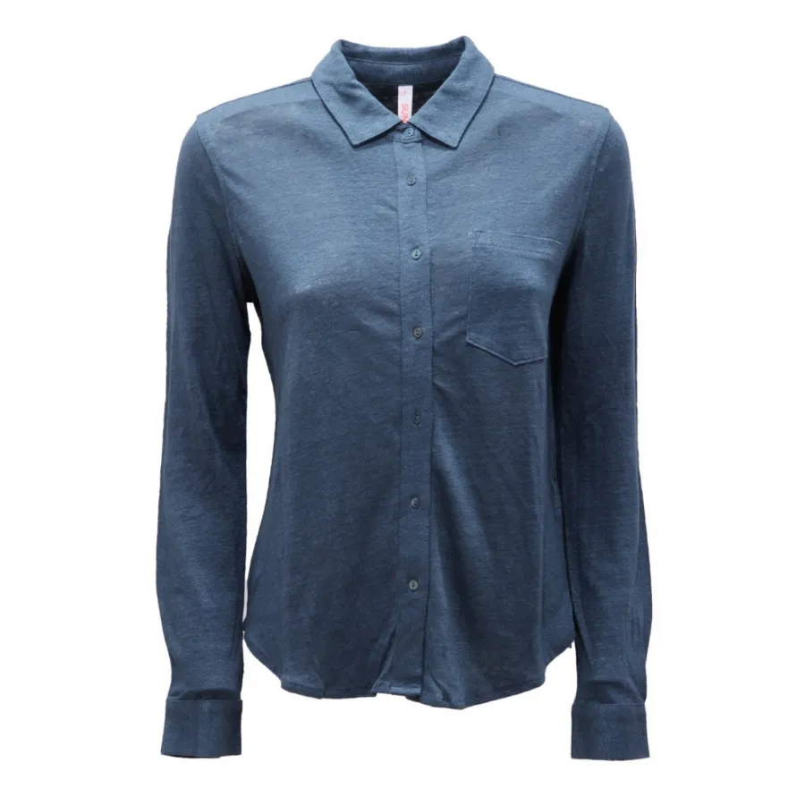 6031AL camicia donna SUN 68 woman linen shirt blue