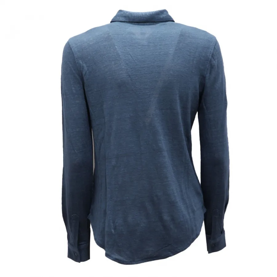 6031AL camicia donna SUN 68 woman linen shirt blue