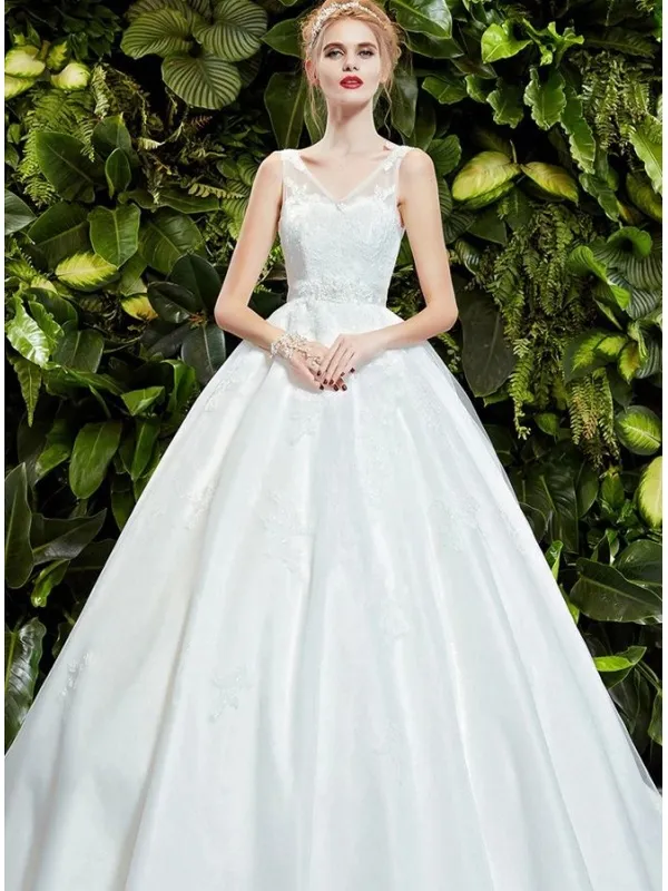 Abito da Sposa Principesco Economico Online con spalline semplici