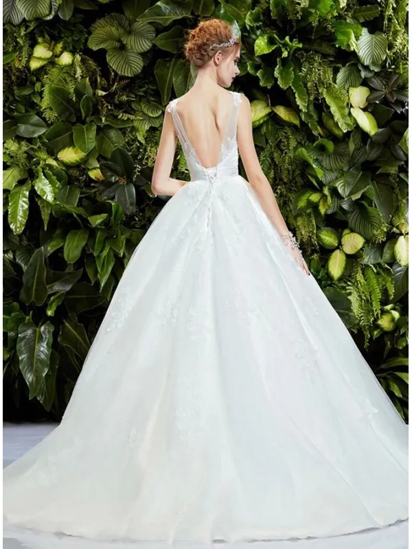 Abito da Sposa Principesco Economico Online con spalline semplici