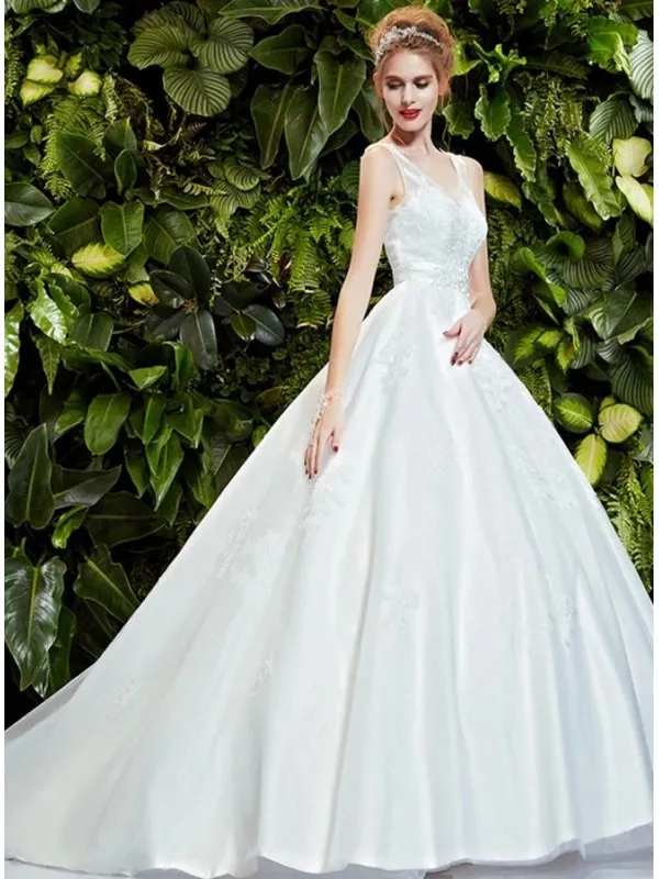 Abito da Sposa Principesco Economico Online con spalline semplici