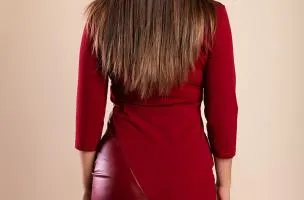 Abito elegante Ginesa, bordeaux