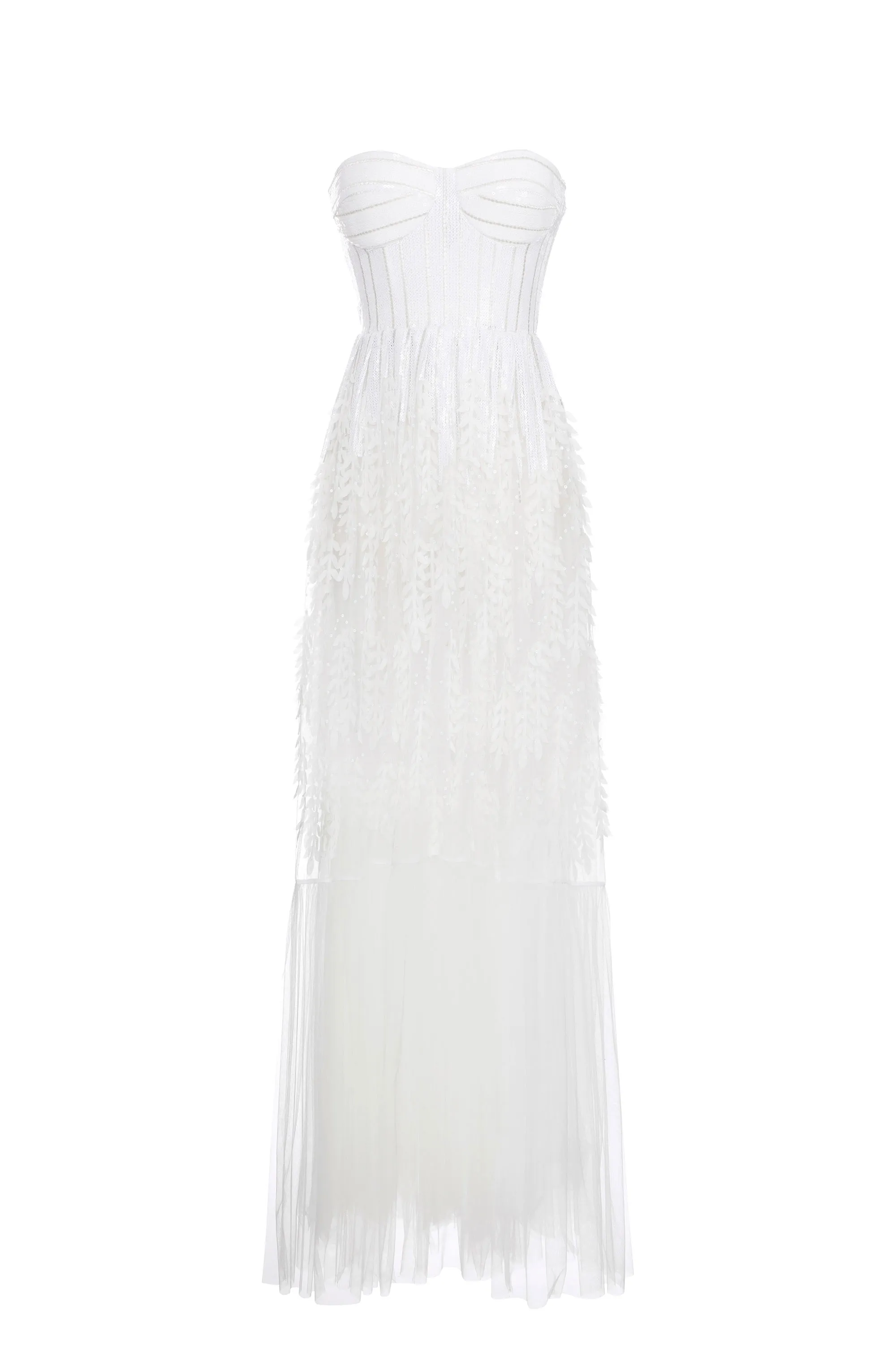 Abito red carpet con top a bustier ricamato