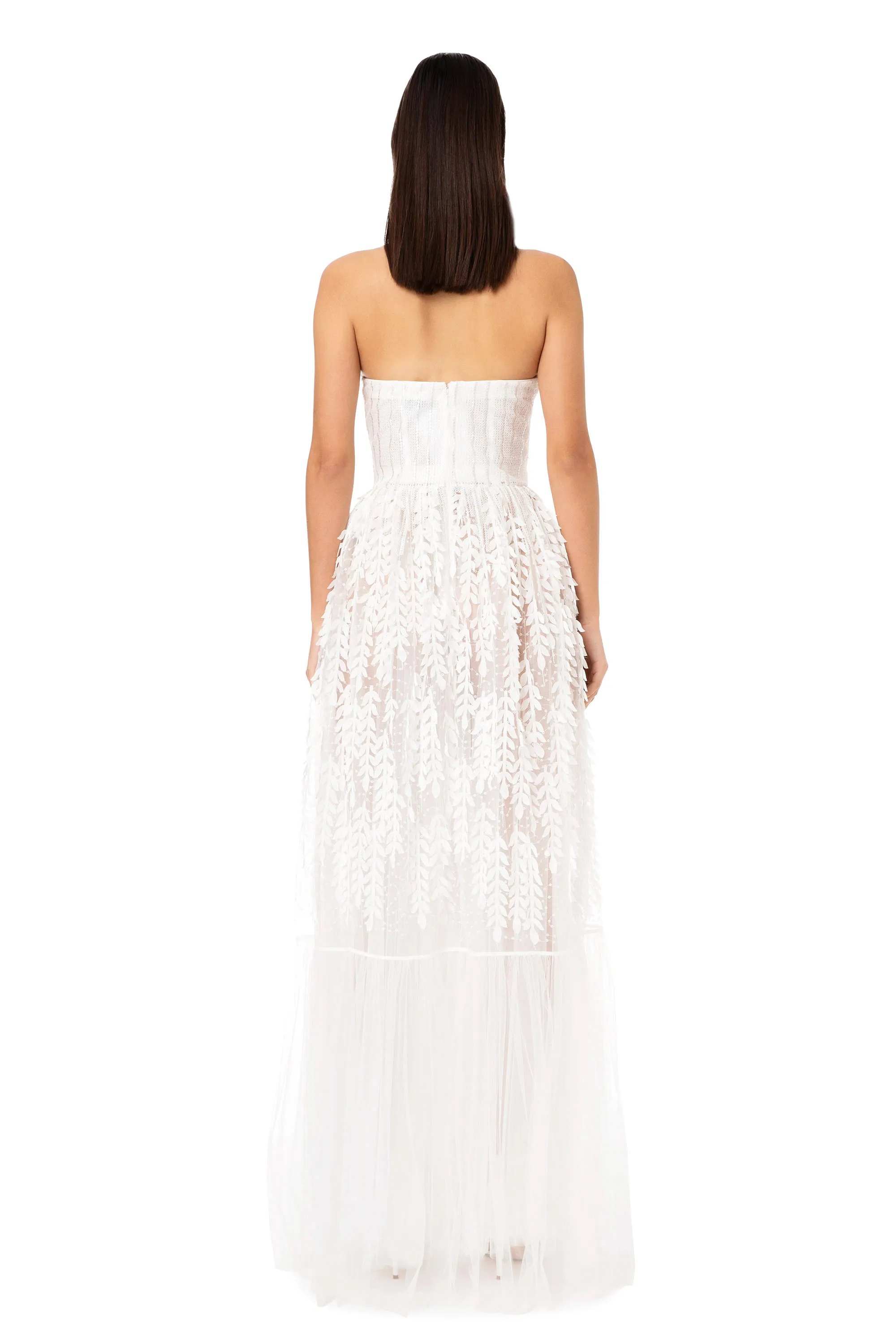 Abito red carpet con top a bustier ricamato