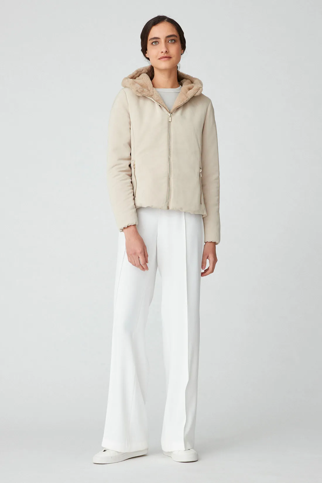 ALBA – Giacca beige reversibile