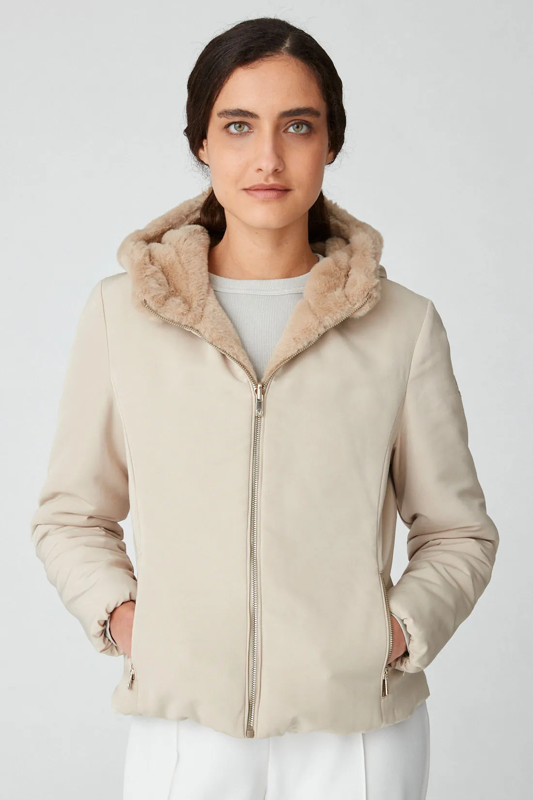 ALBA – Giacca beige reversibile