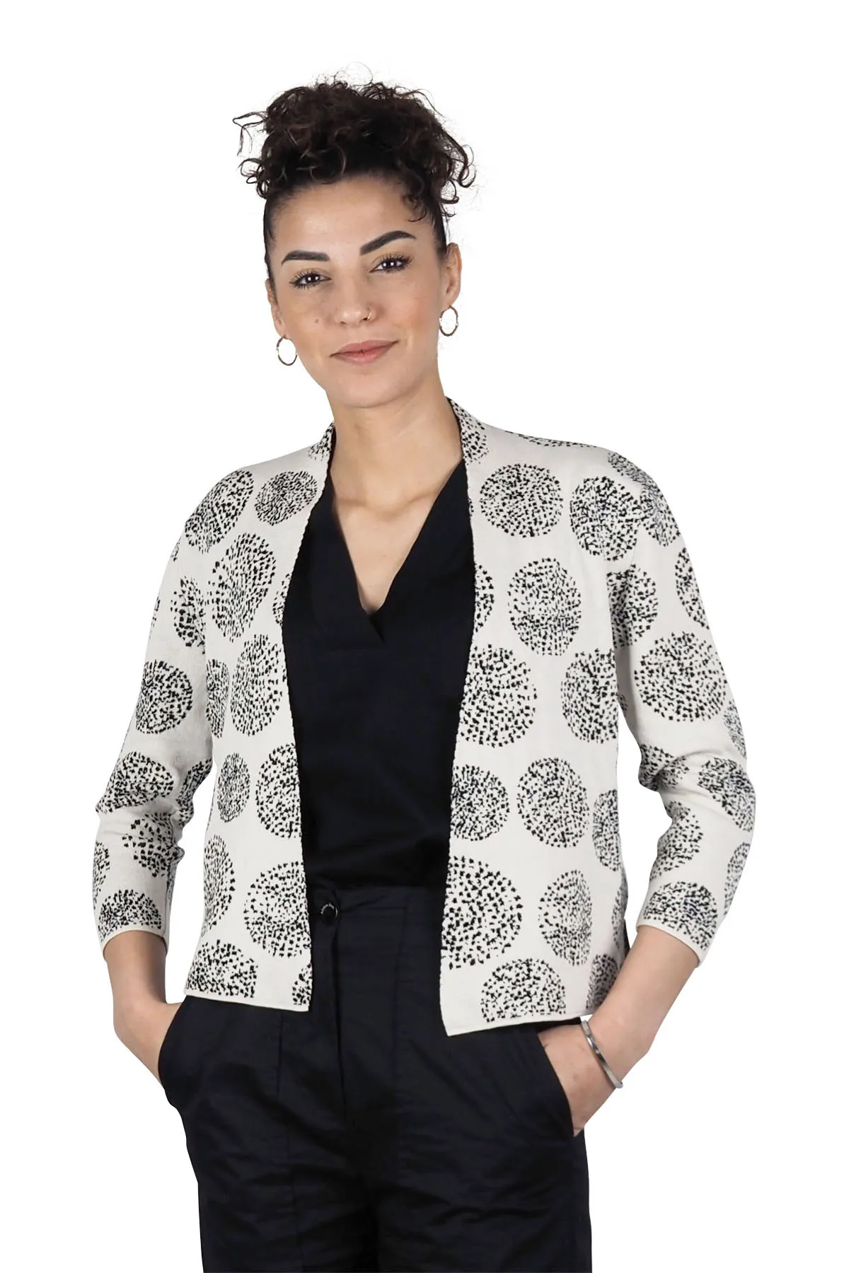 Alessia Santi cardigan corto jacquard bianco