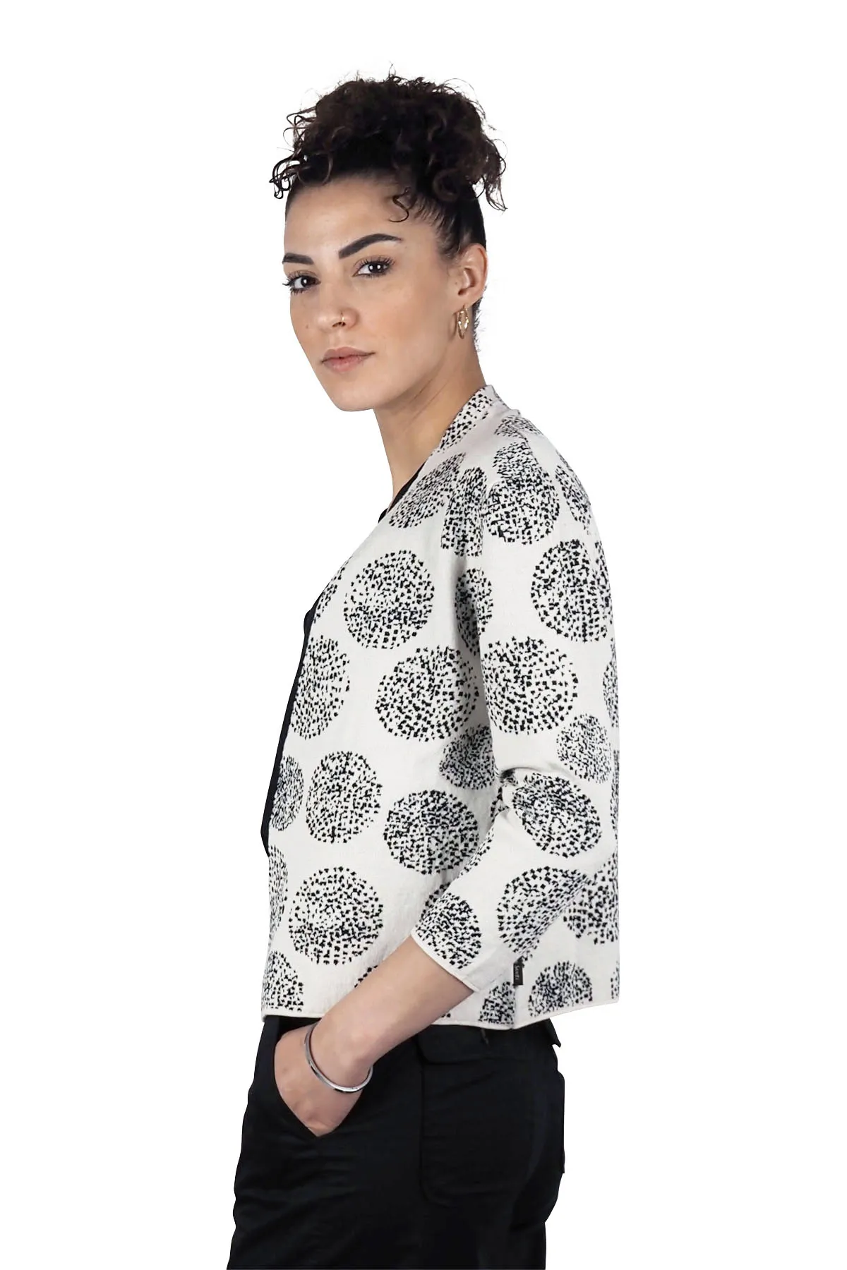 Alessia Santi cardigan corto jacquard bianco