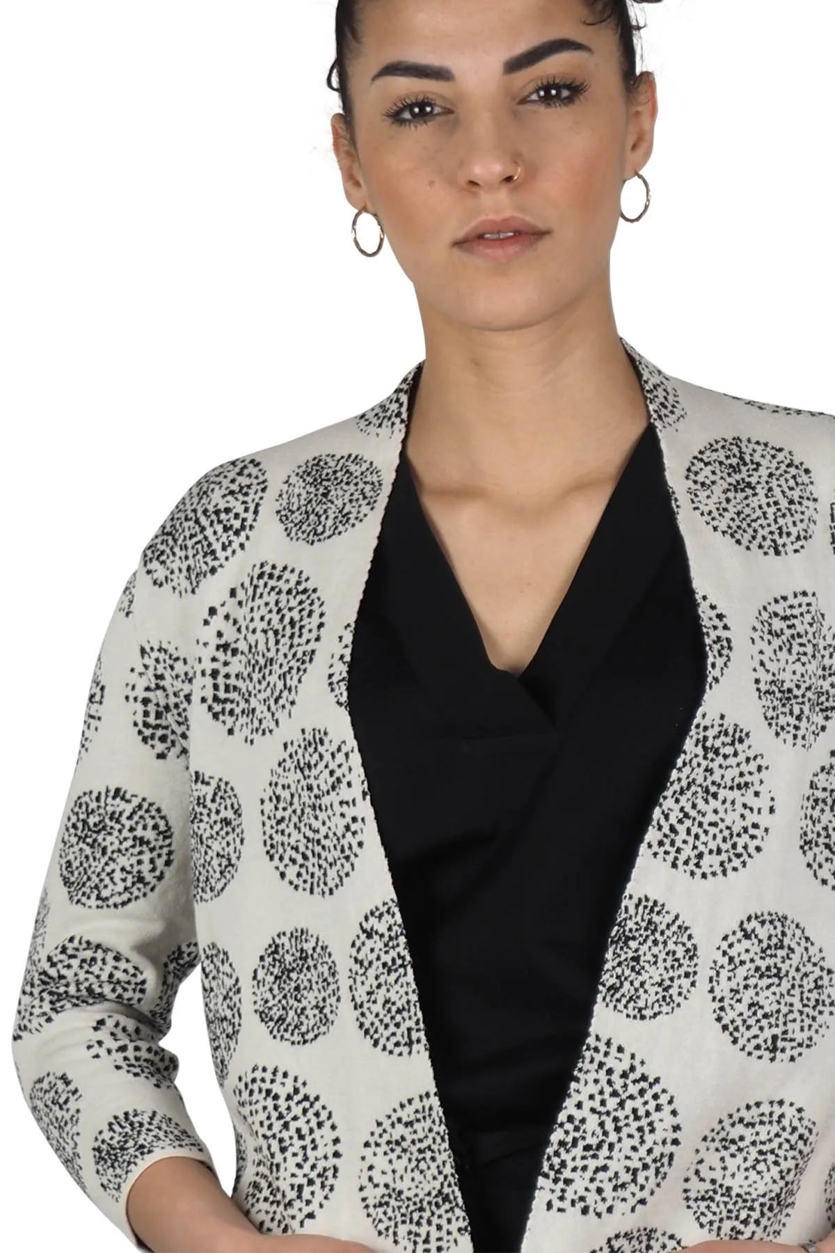 Alessia Santi cardigan corto jacquard bianco