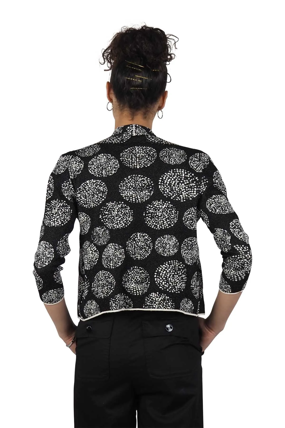 Alessia Santi cardigan corto jacquard nero