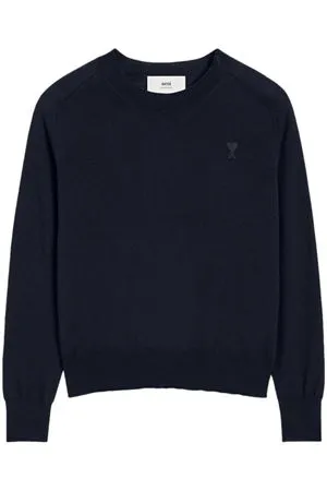 AMI Abbigliamento,Maglieria Maglione in lana blu notte 