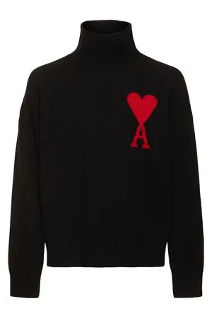 AMI Abbigliamento,Maglieria Maglione in lana nera 