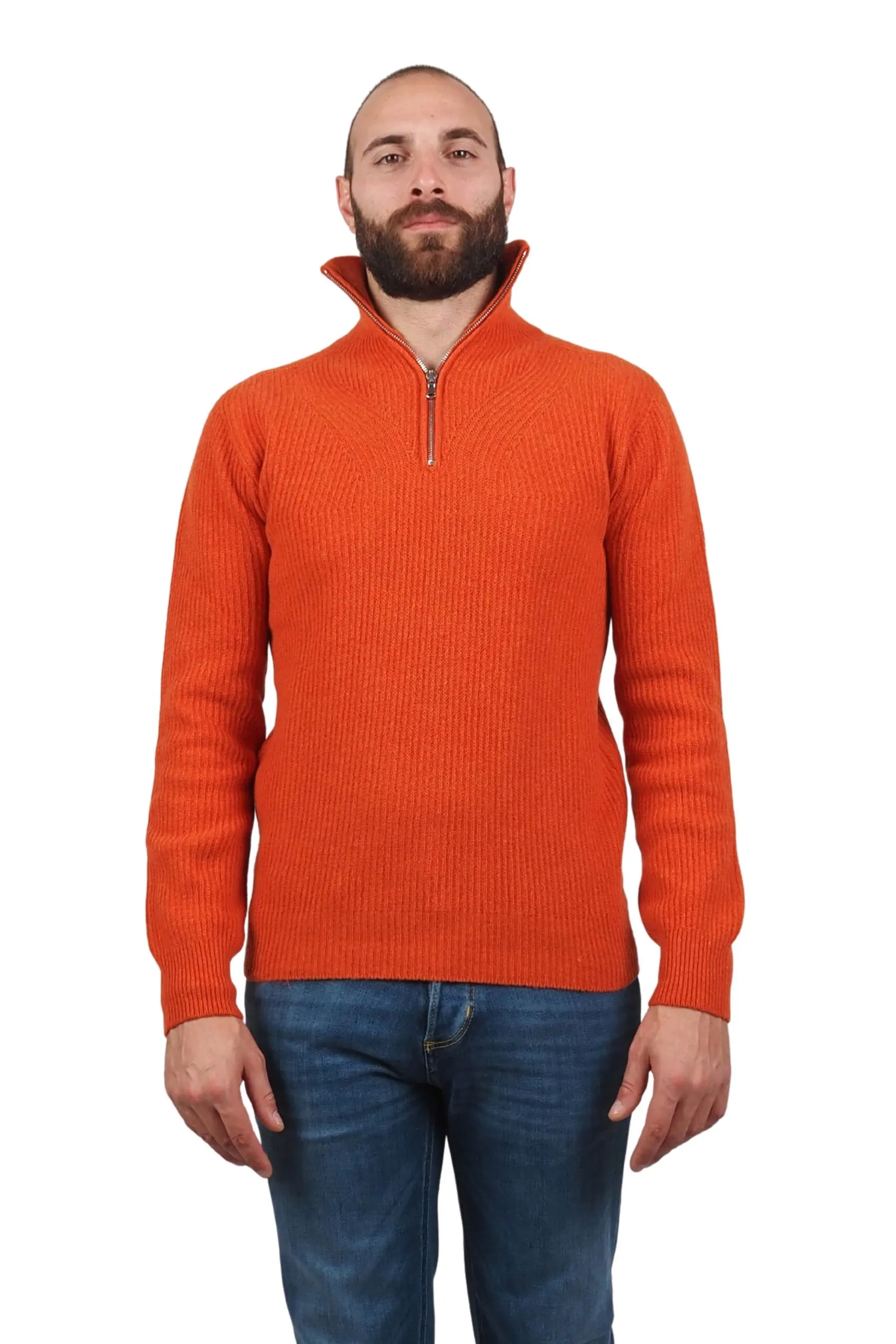 AT.P.CO maglia arancio uomo mezza zip