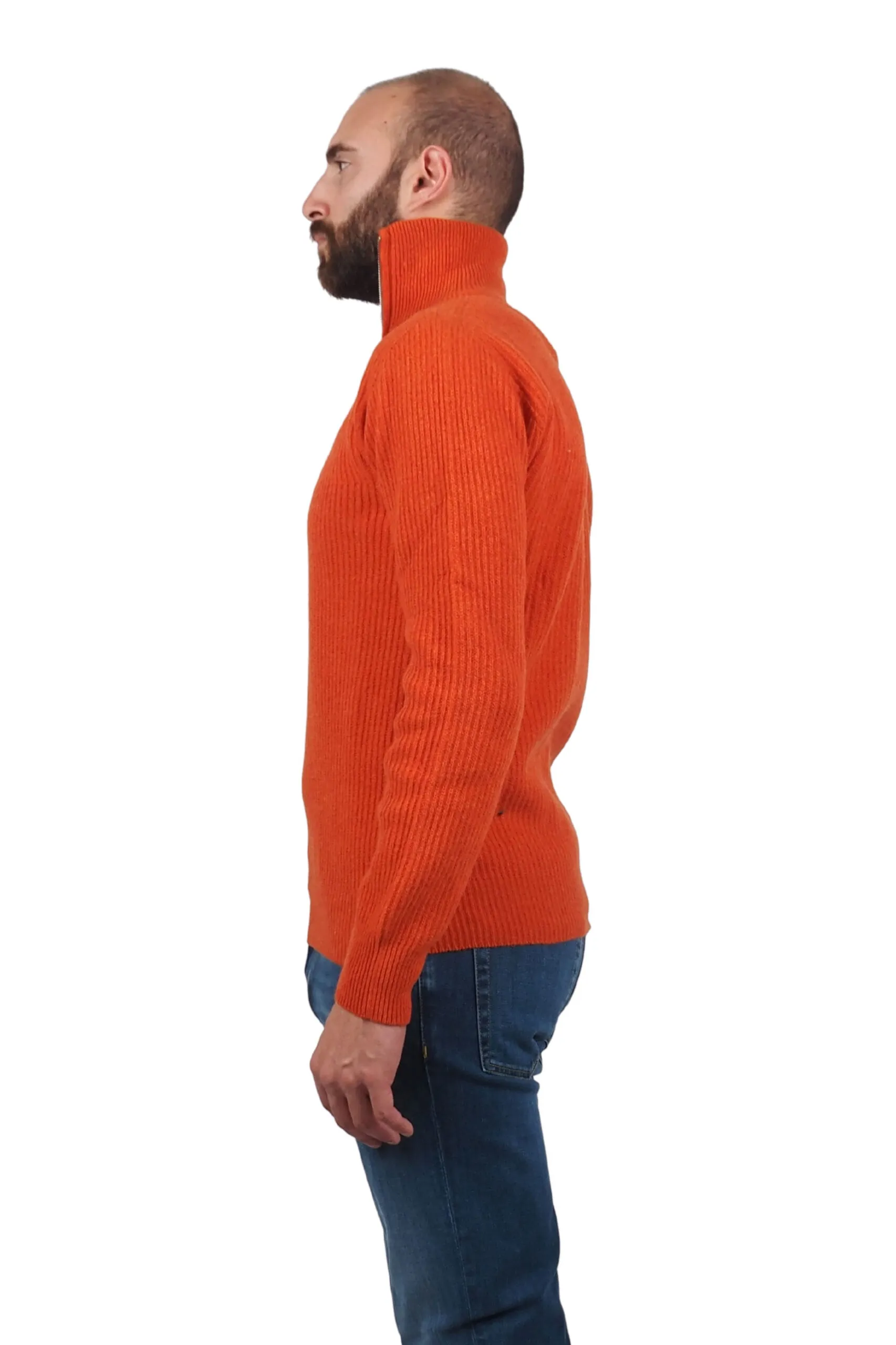 AT.P.CO maglia arancio uomo mezza zip