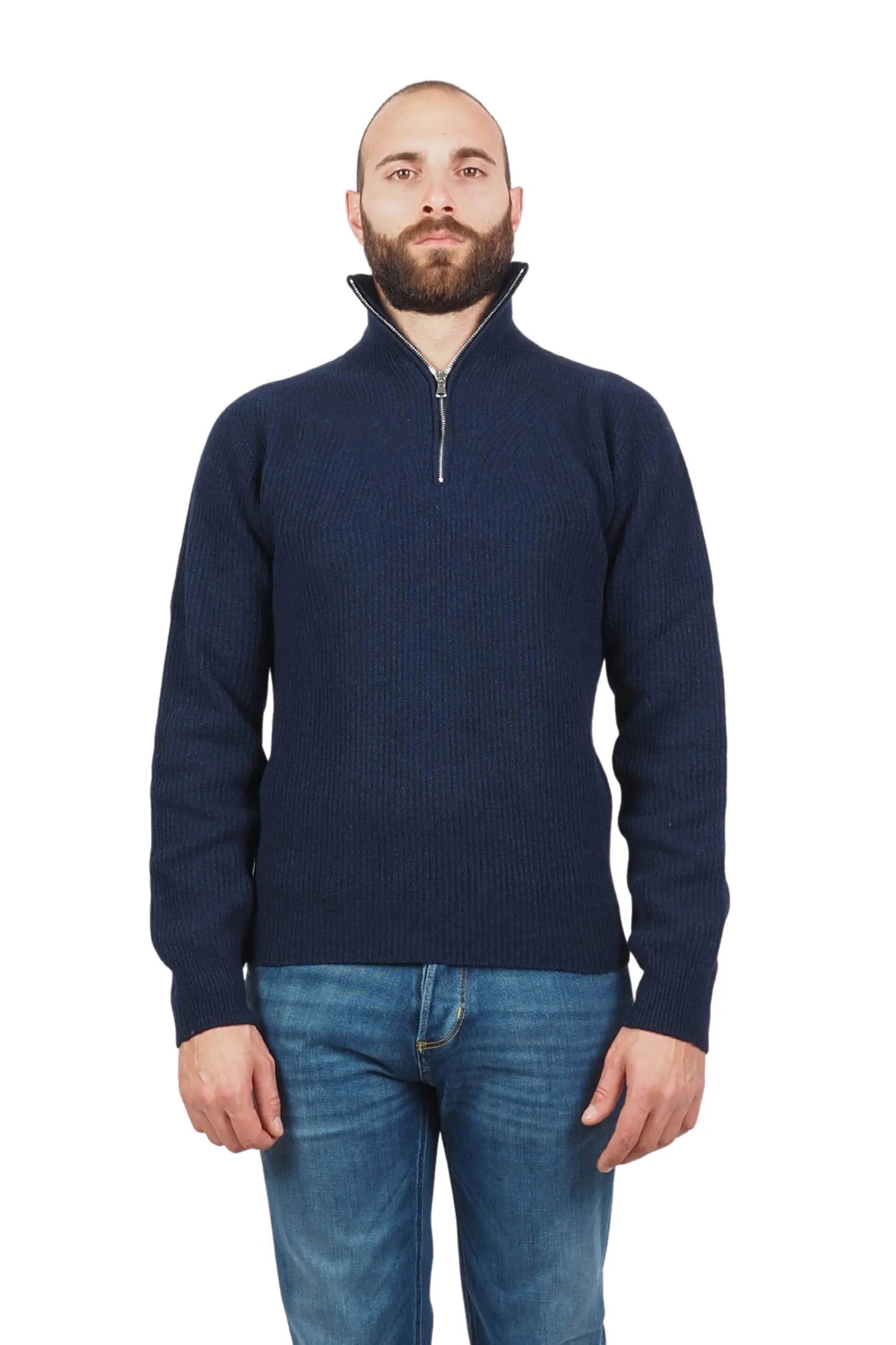 AT.P.CO maglia blu uomo mezza zip uomo