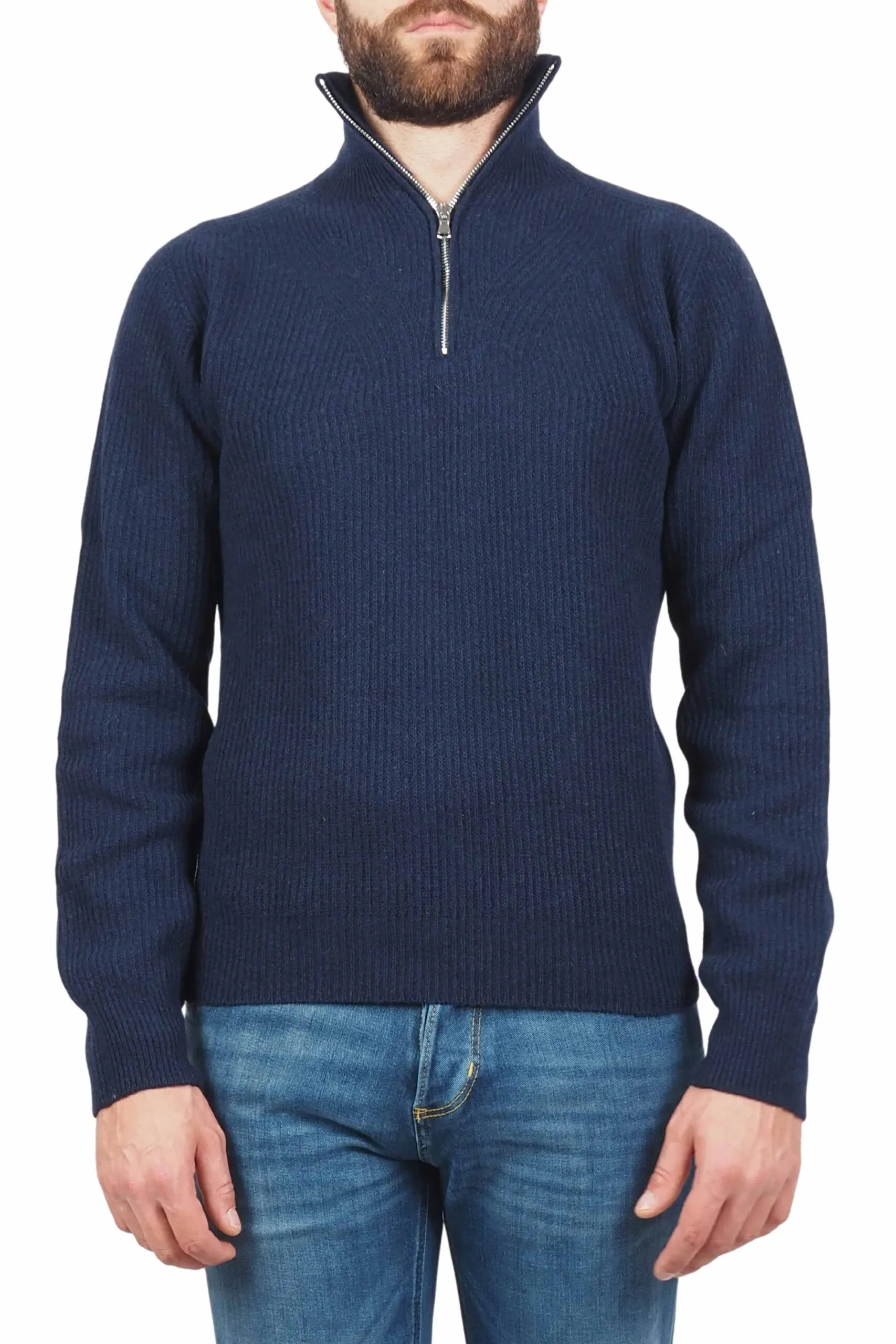 AT.P.CO maglia blu uomo mezza zip uomo