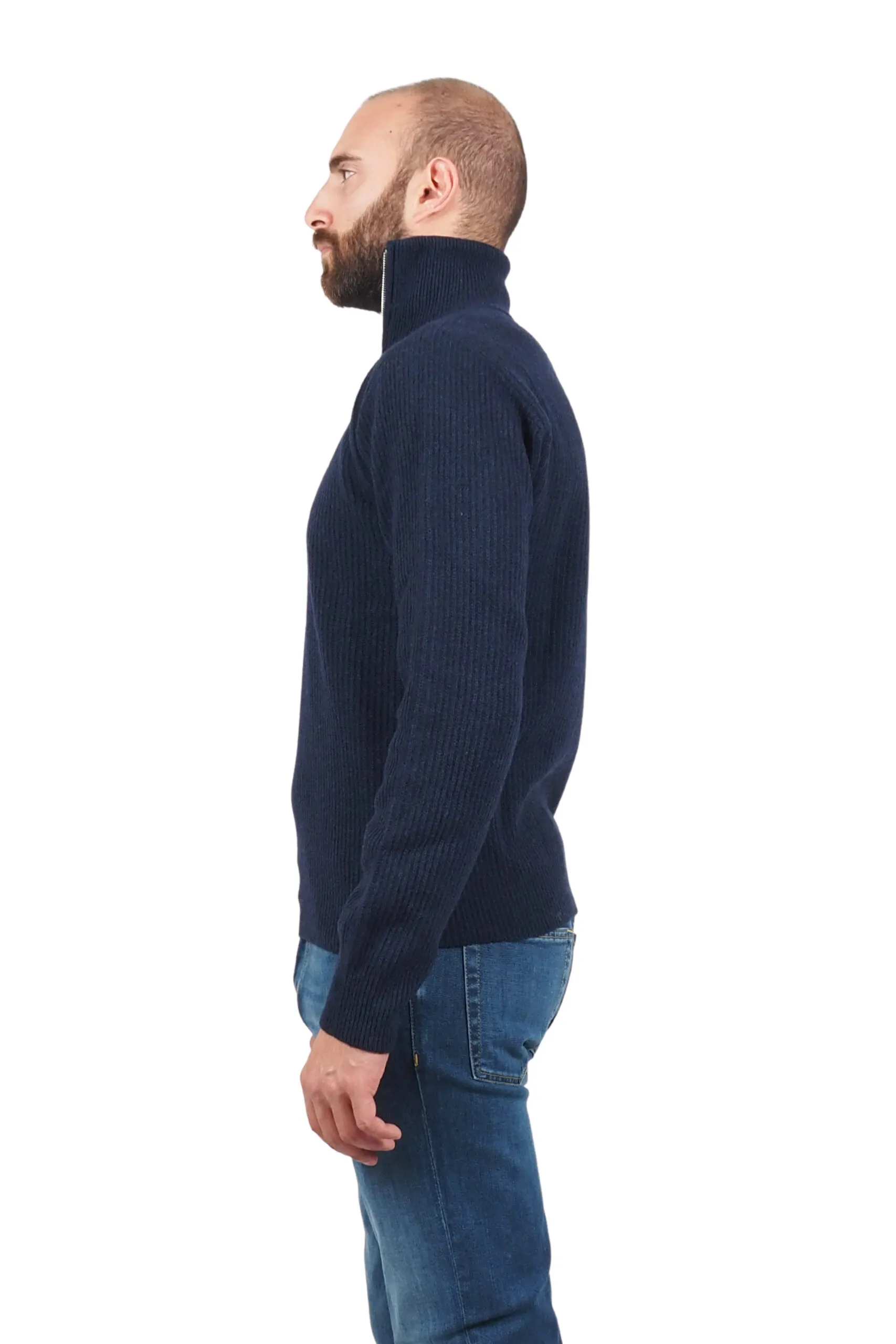 AT.P.CO maglia blu uomo mezza zip uomo