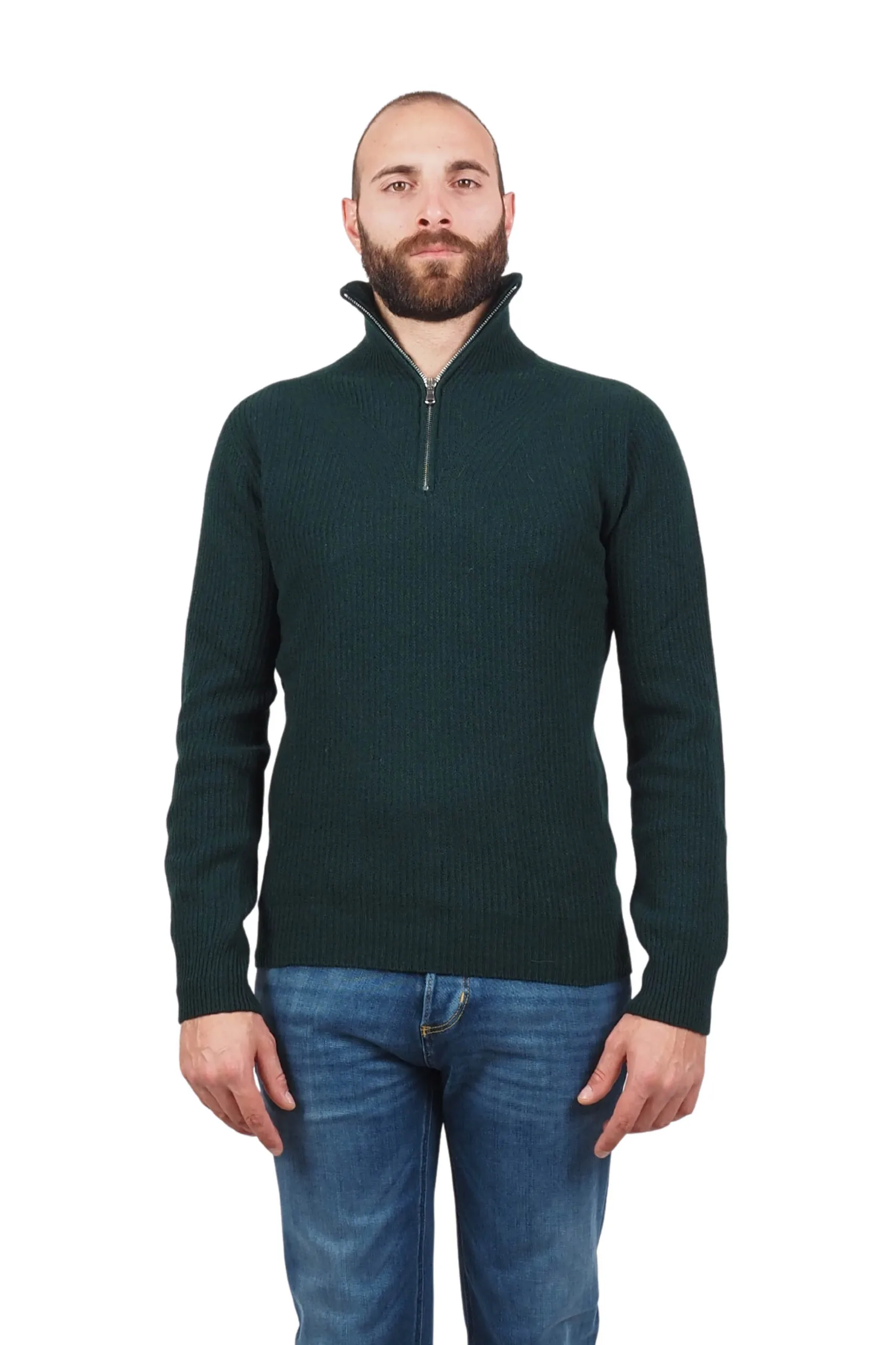 AT.P.CO maglia verde uomo mezza zip