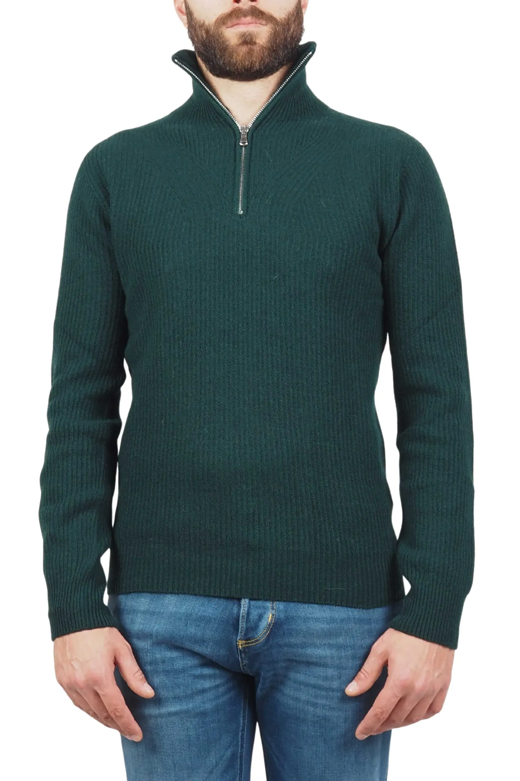 AT.P.CO maglia verde uomo mezza zip