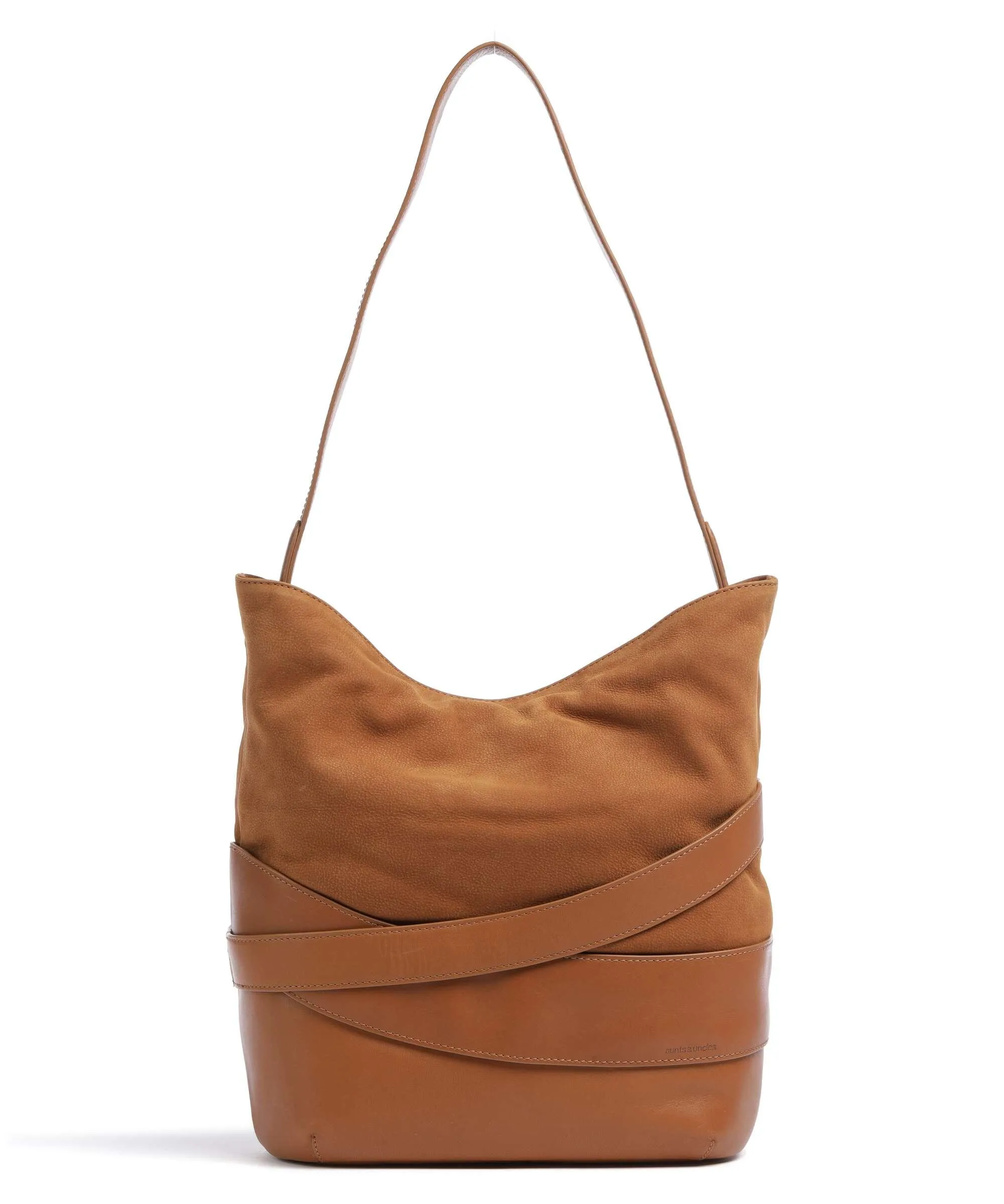  Aunts & Uncles Heavenly Meadow Daydream Borsa hobo pelle di vacchetta finemente grana, pelle bovina ruvida marrone  