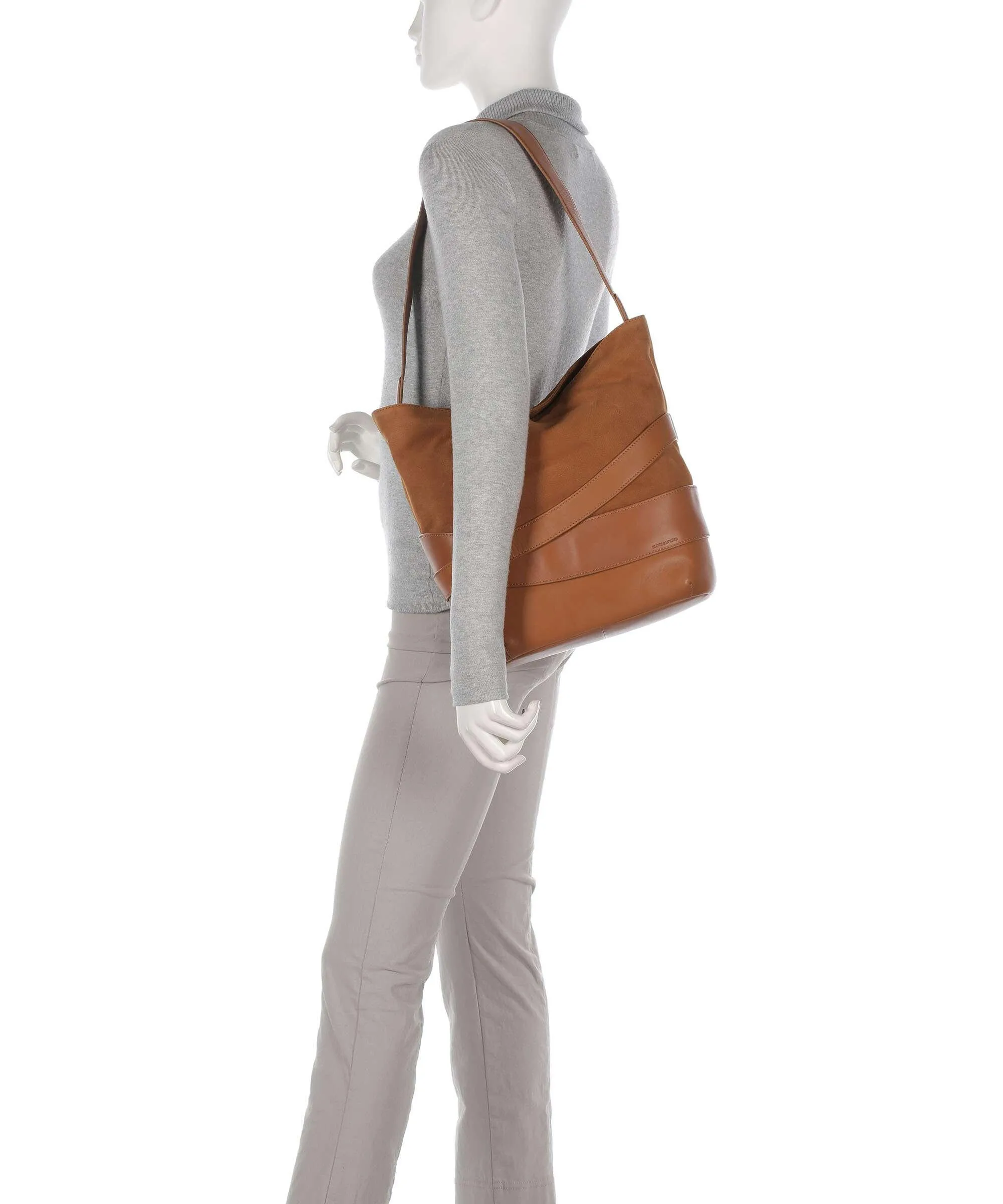  Aunts & Uncles Heavenly Meadow Daydream Borsa hobo pelle di vacchetta finemente grana, pelle bovina ruvida marrone  