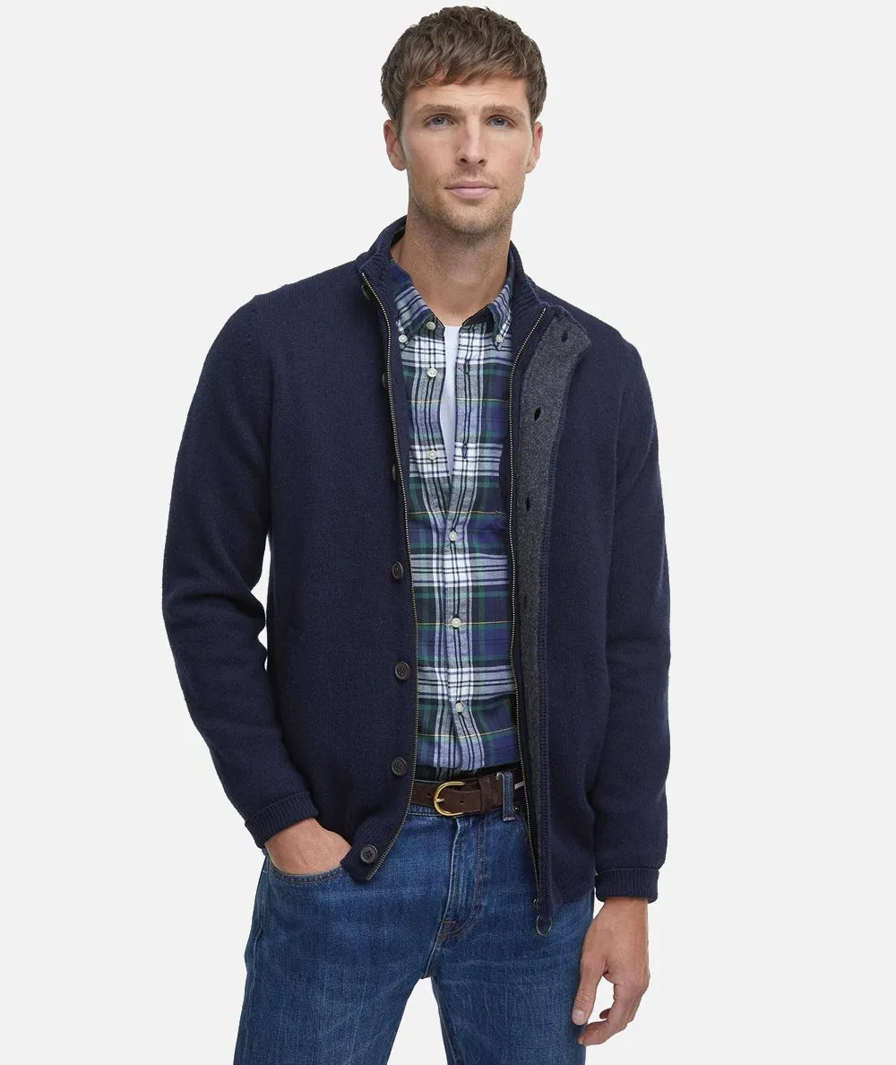 BARBOUR--Cardigan con Zip Patch
