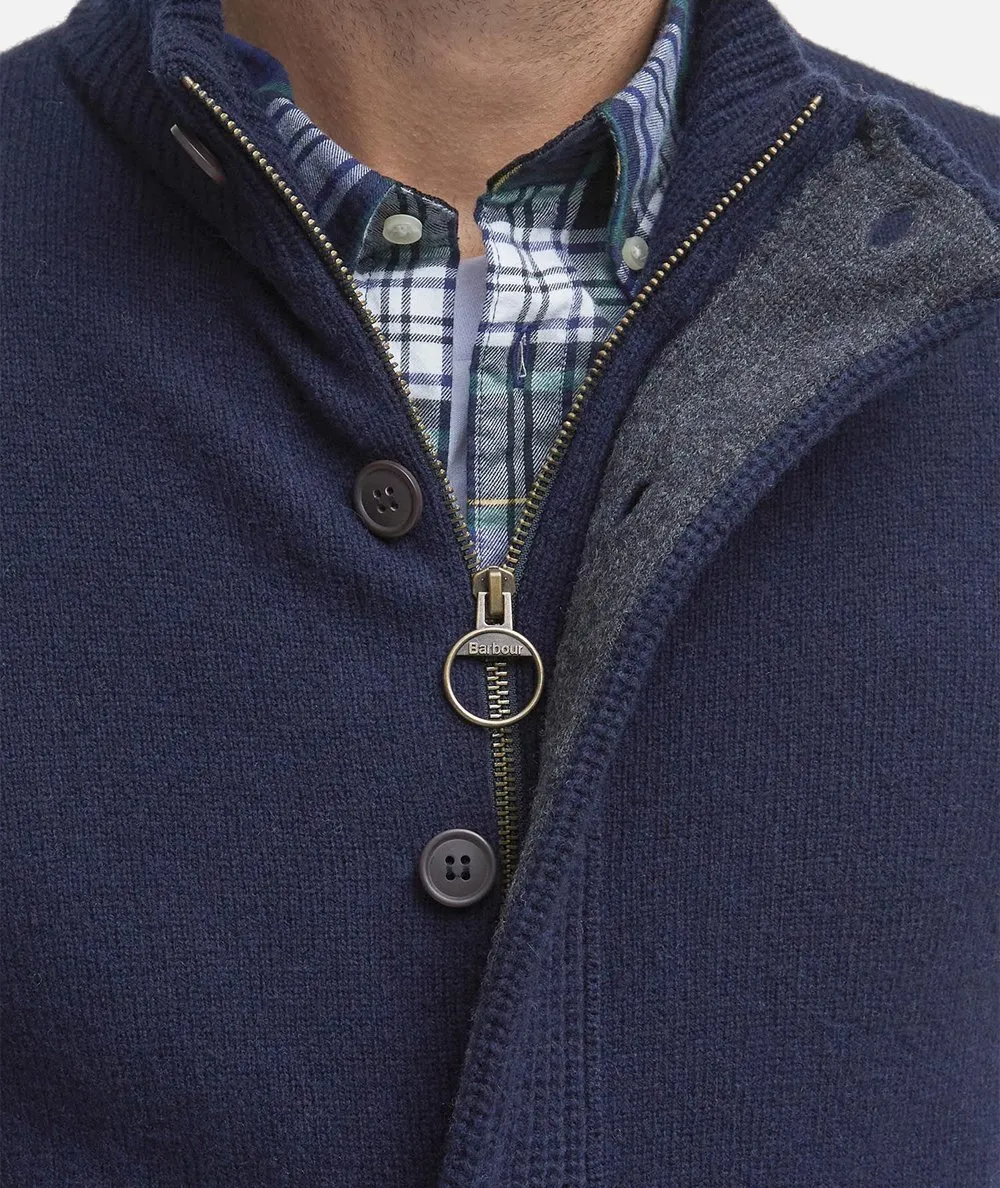 BARBOUR--Cardigan con Zip Patch