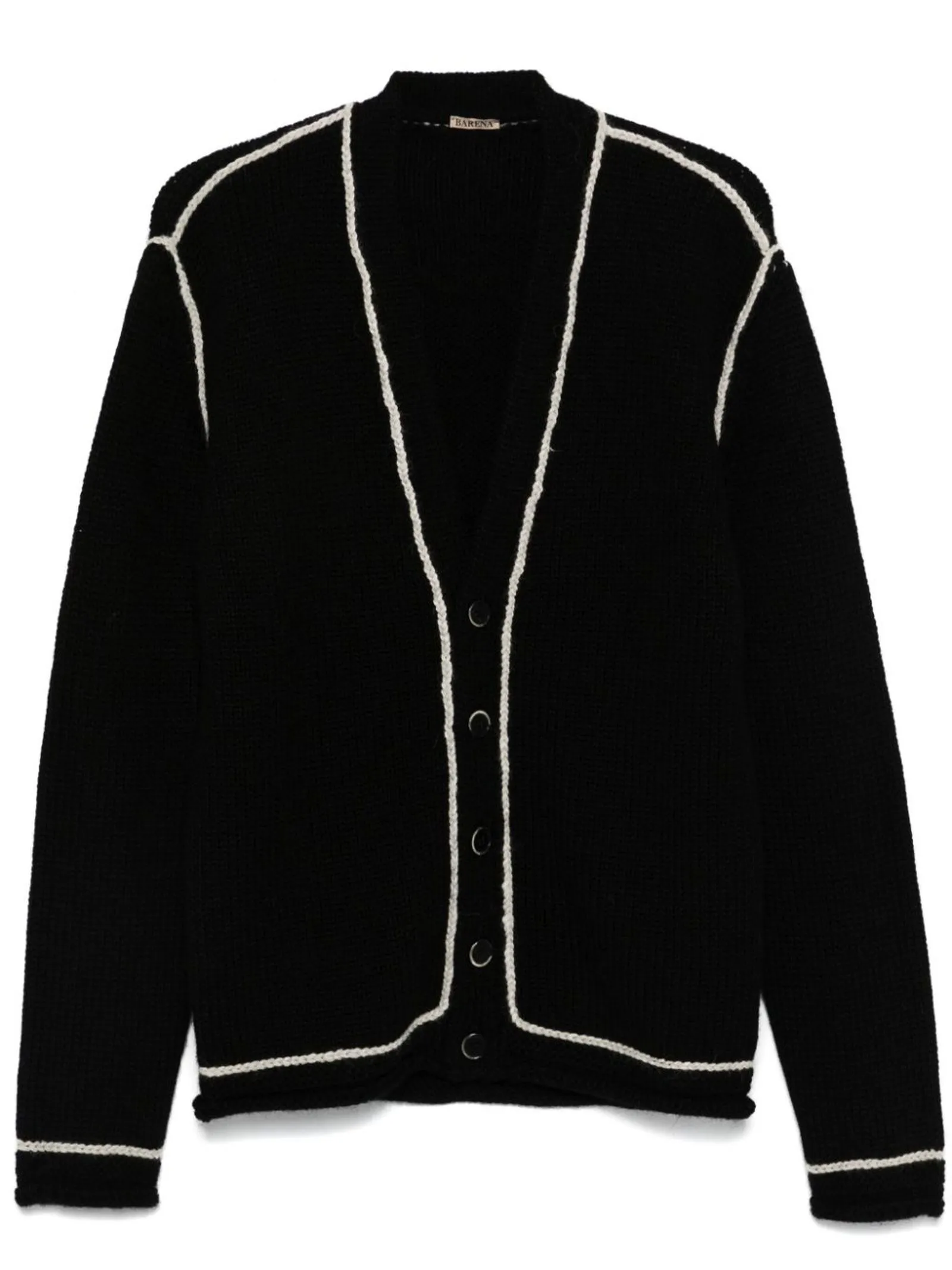 BARENA Abbigliamento,Maglieria Cardigan Mangano in misto lana nero 