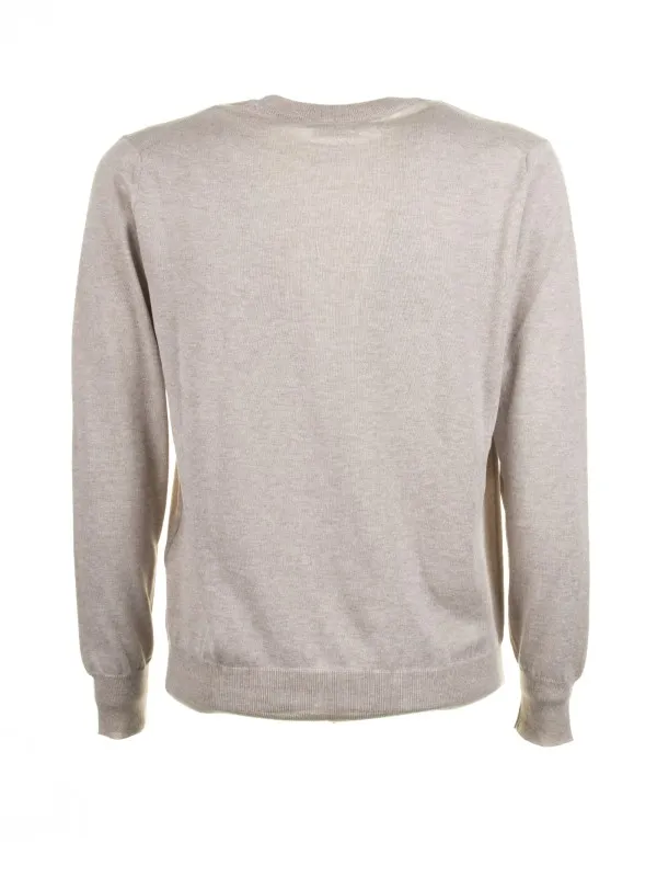 Beige crew-neck sweater