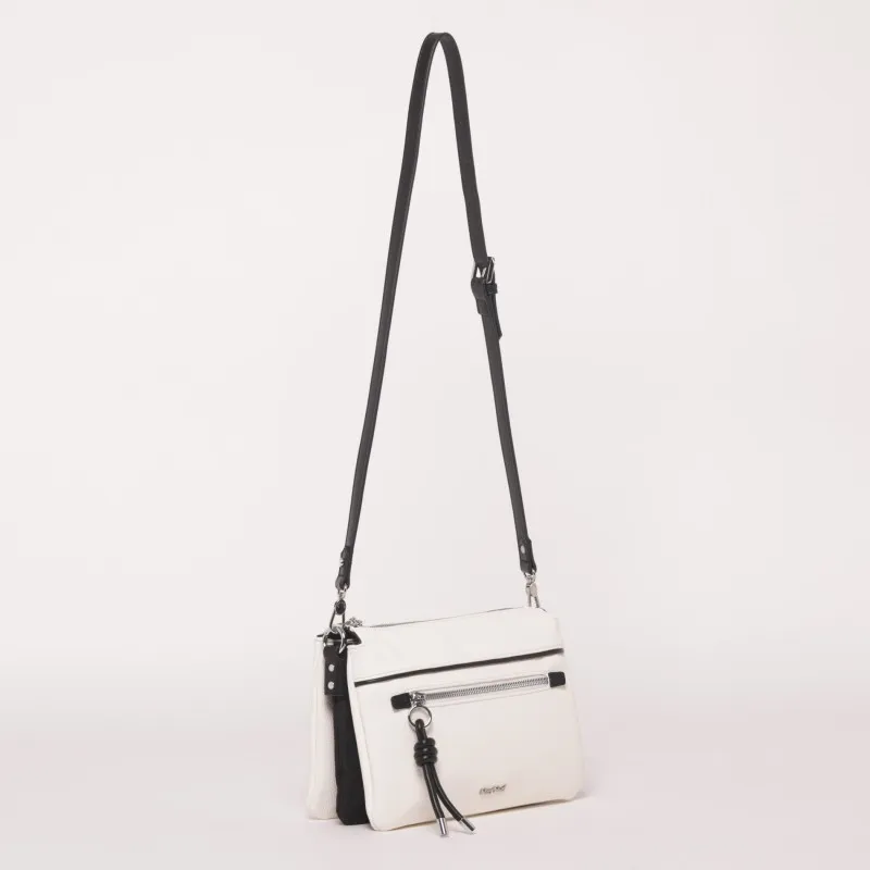 BORSA A TRACOLLA BICOLOR NERO