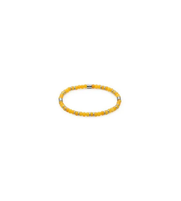 Bracciale Unisex Gioielli Sagapò Madera con sfere in vetro giallo ocra sad11