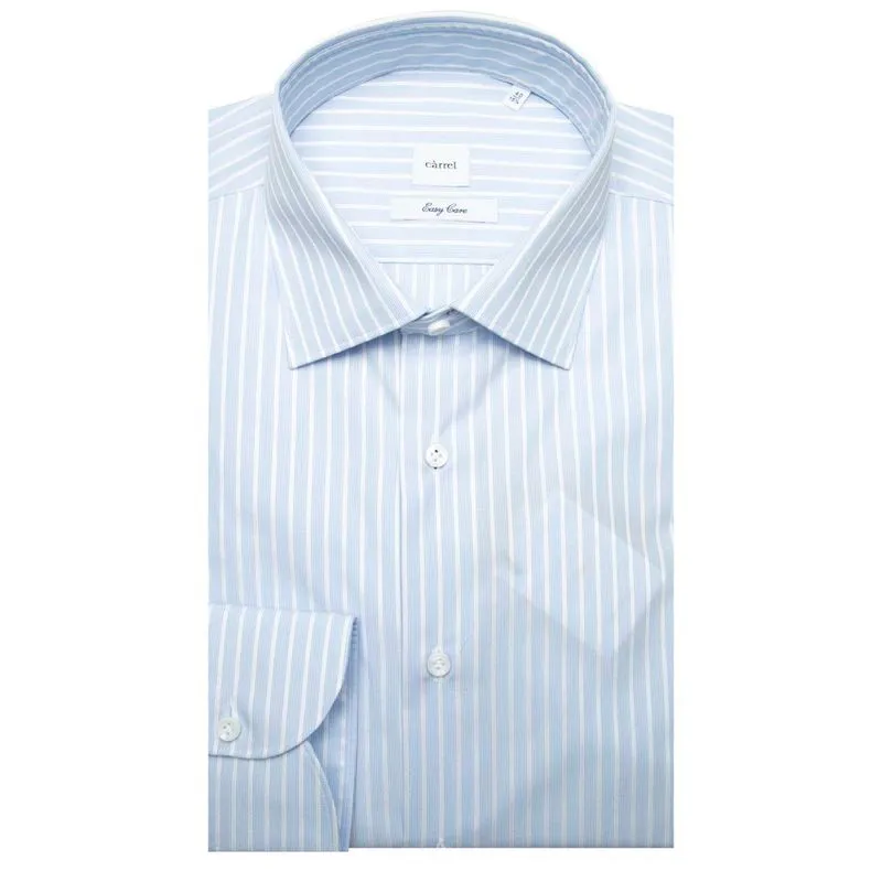 Camicia azzurra a righe bianche 