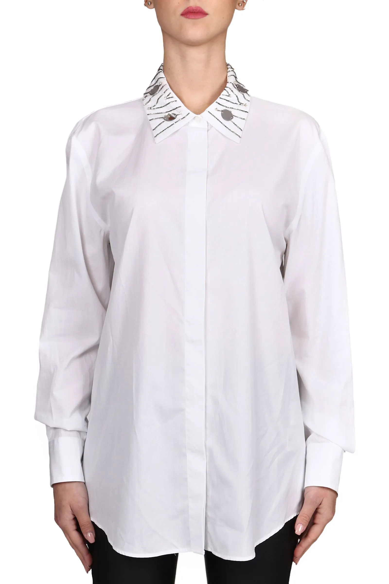 CAMICIA BIANCA IN POPELINE IN COTONE