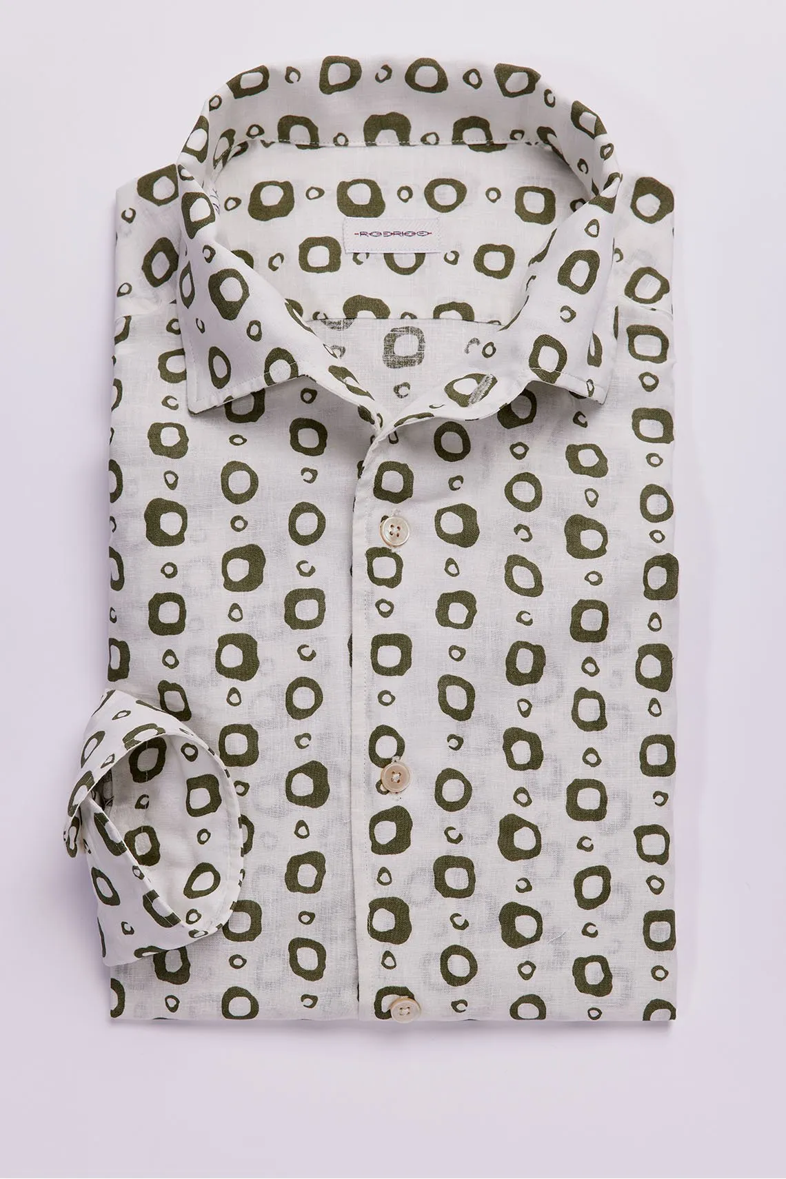 CAMICIA COLLO PARAMONTURATO MISTO LINO VERDE