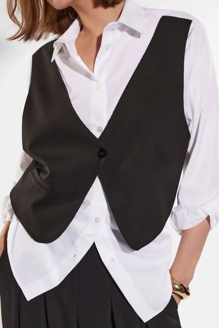 Camicia con gilet a contrasto