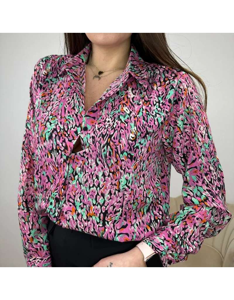 CAMICIA MULTICOLOR FUCSIA
