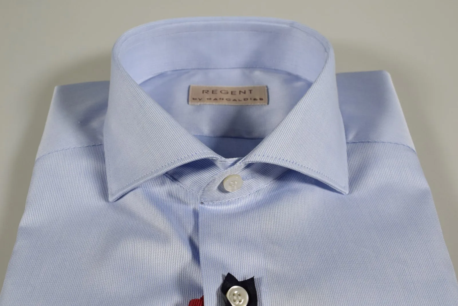 Camicia regent by pancaldi azzurra slim fit cotone piquet