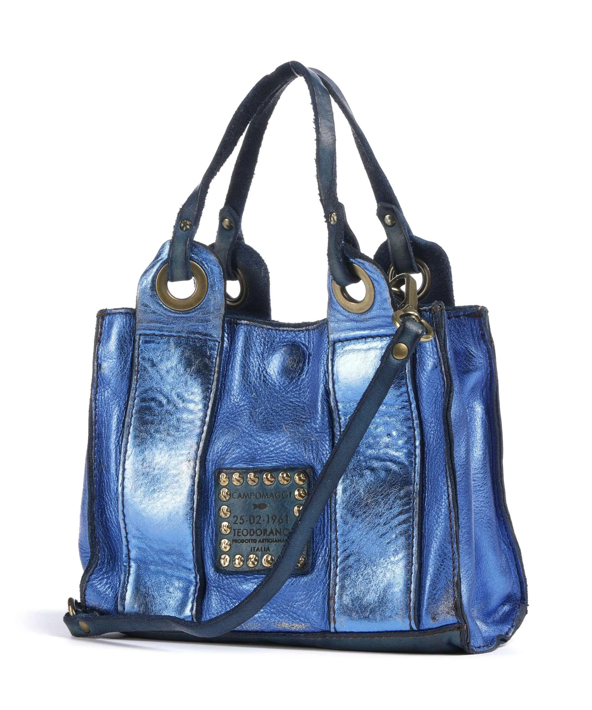  Campomaggi Borsa a tracolla pelle bovina blu  