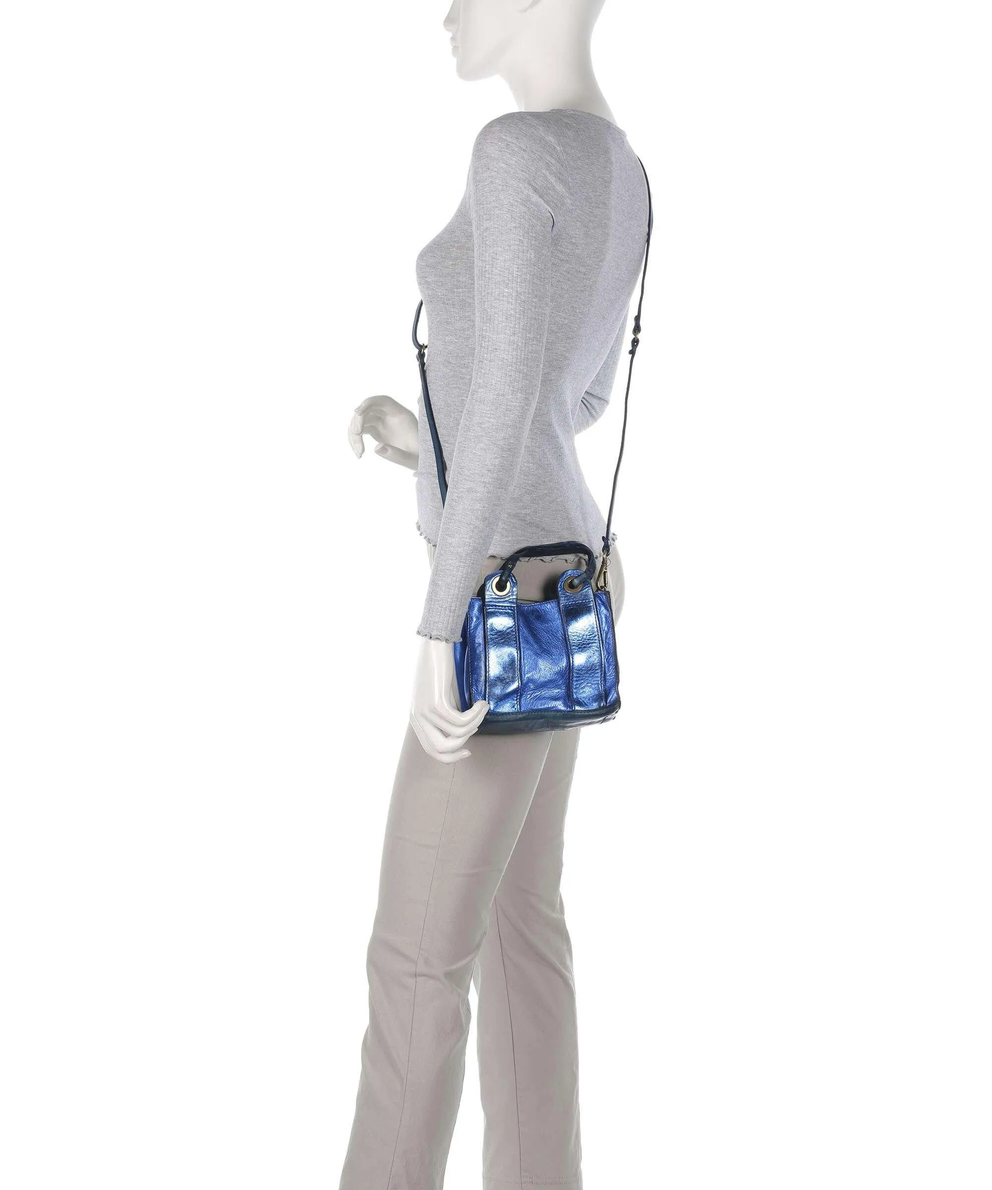  Campomaggi Borsa a tracolla pelle bovina blu  