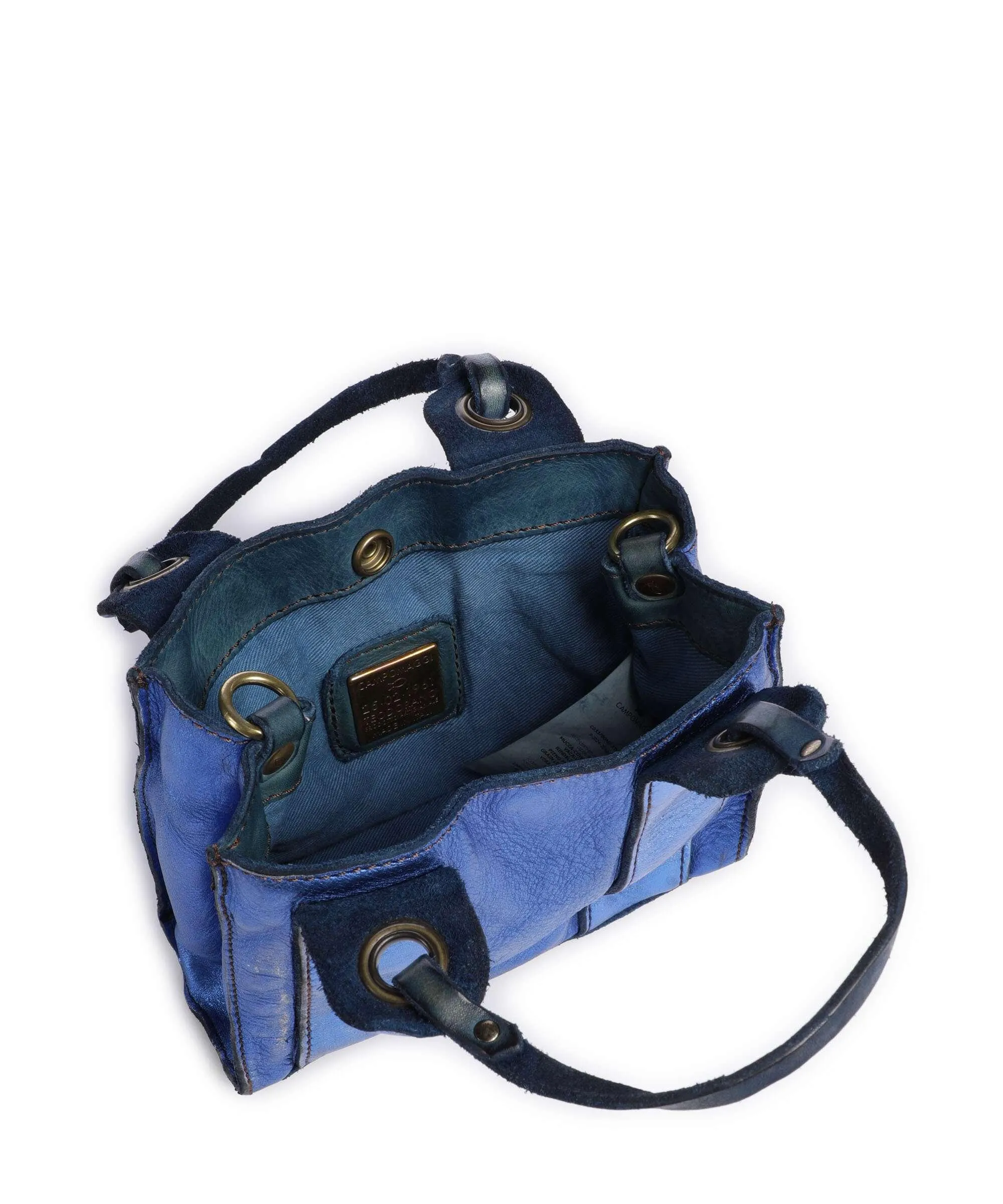  Campomaggi Borsa a tracolla pelle bovina blu  