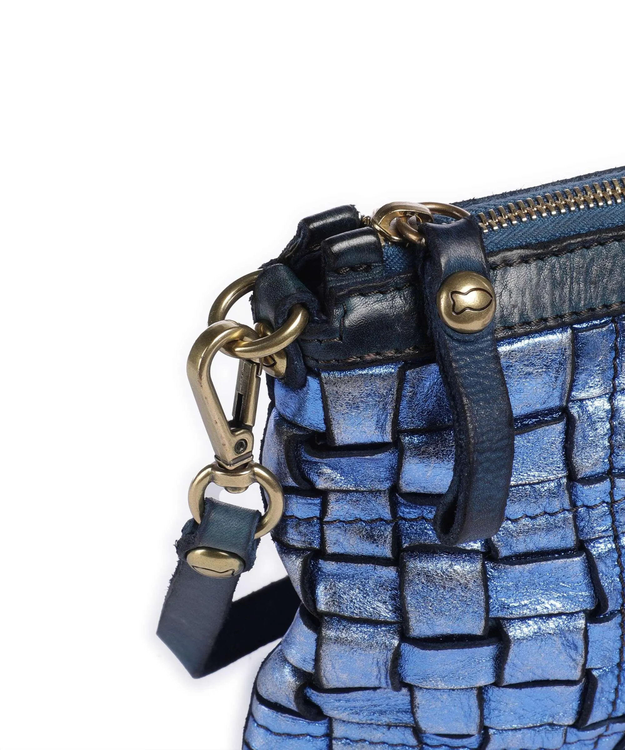  Campomaggi Borsa a tracolla pelle di vacchetta finemente grana blu  