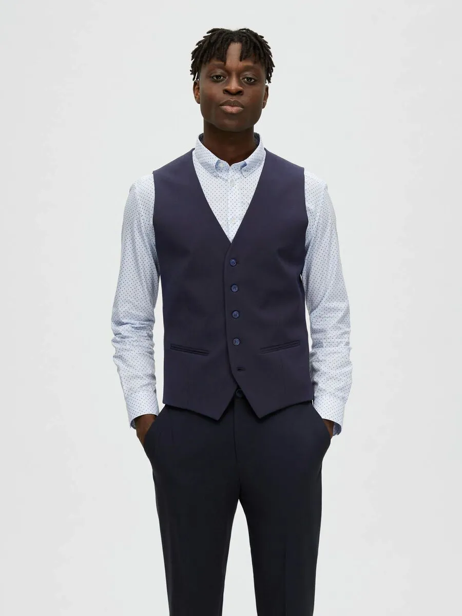 CAPISPALLA E GIACCHE Uomo SELECTED 16089406 LIAM WCT FLAX NAVY BLAZER