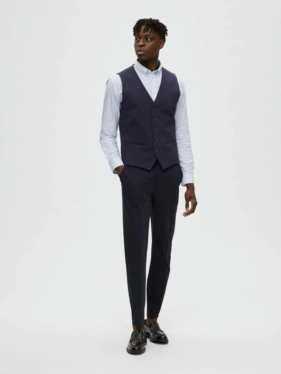 CAPISPALLA E GIACCHE Uomo SELECTED 16089406 LIAM WCT FLAX NAVY BLAZER