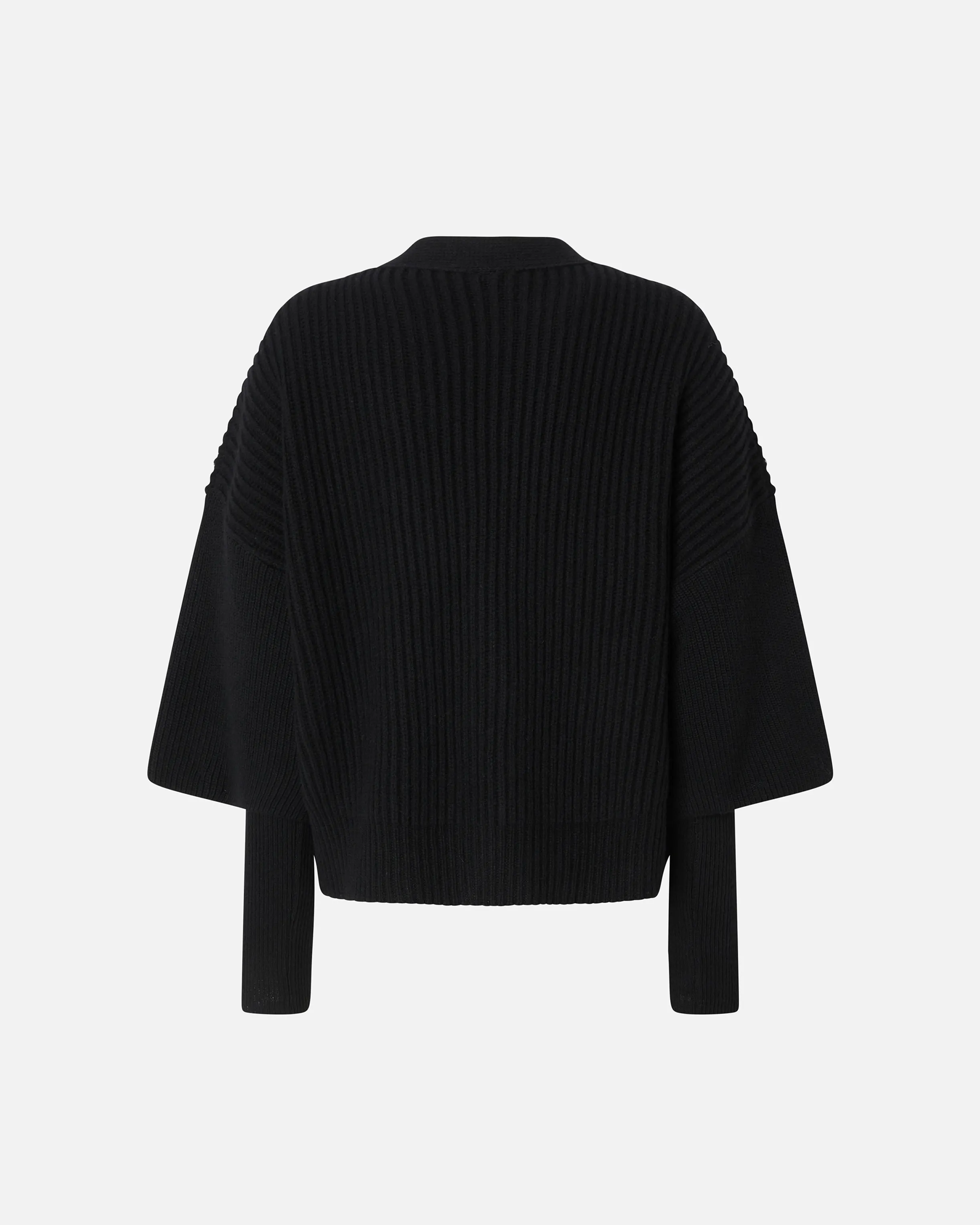  Cardigan a coste in lana e cachemire    