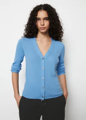 Cardigan con scollo a V slim in morbida lana merino
