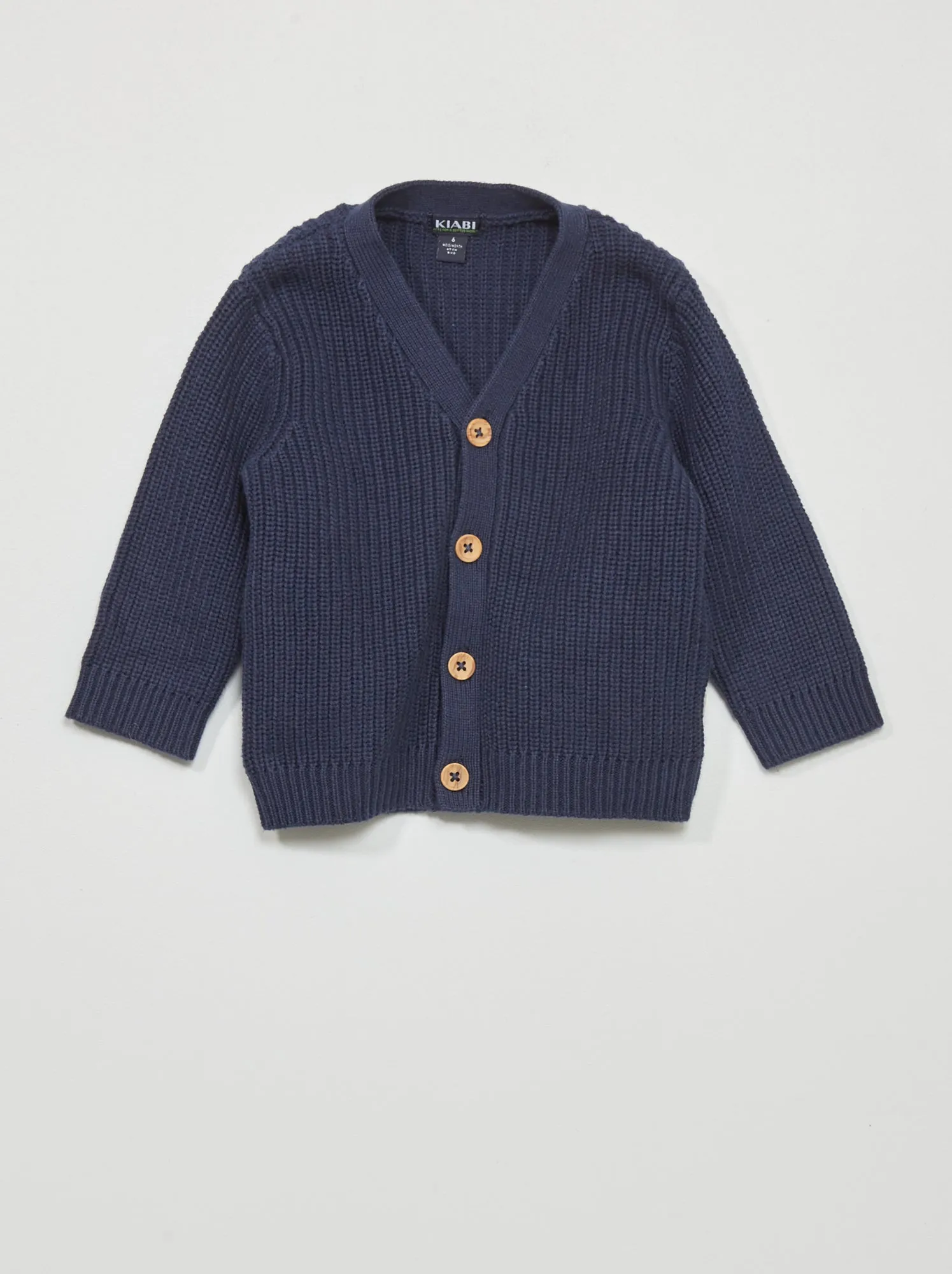 Cardigan in maglia a costa perlata - blu nero