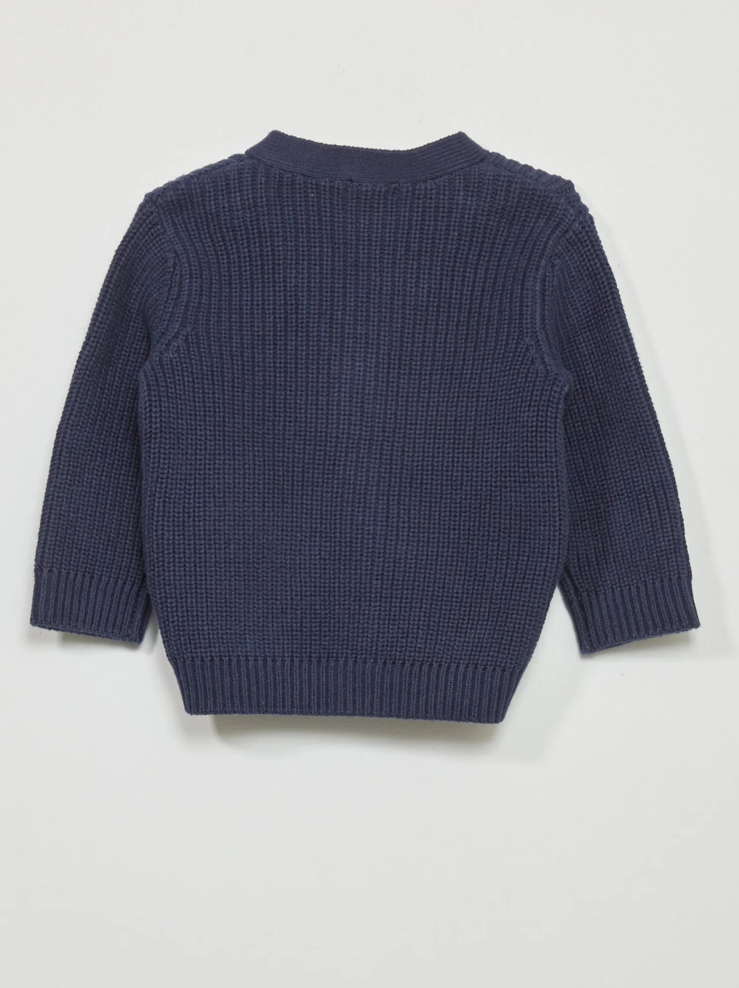 Cardigan in maglia a costa perlata - blu nero